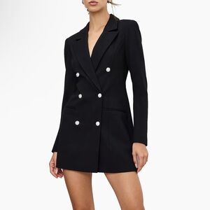 NEW- Good American Ponte Embellished Executive Blazer Minidress